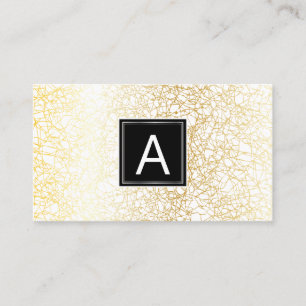 Monogram   Golden Texture Background Visitekaartje