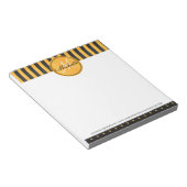 Monogram Golden Yellow en Black Polka Dot Stripes Notitieblok (Schuin)