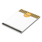 Monogram Golden Yellow en Black Polka Dot Stripes Notitieblok (Linkerzijde)