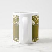 Monogram Golden Yellow en White Damask Grote Koffiekop (Achterkant)