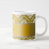 Monogram Golden Yellow en White Damask Grote Koffiekop (Rechts)