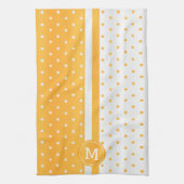 Monogram Golden Yellow en White Polka Dot Theedoek (Verticaal)