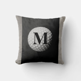 Monogram Golf Ball Kussen Design Distressed Grey