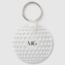 Monogram Golf Ball Round Sleutelhanger