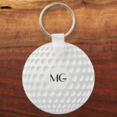 Monogram Golf Ball Round Sleutelhanger (Voorkant)