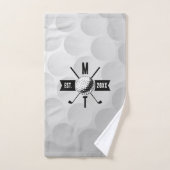 Monogram Golf Ball Texture & Club Initiaal Bad Handdoek (Handdoek)