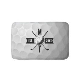 Monogram Golf Ball Texture & Club Initiaal Badmat