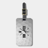 Monogram Golf Ball Texture & Club Initiaal Bagagelabel (Voorkant verticaal)