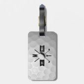 Monogram Golf Ball Texture & Club Initiaal Bagagelabel (Achterkant verticaal)