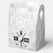 Monogram Golf Ball Texture & Club Initiaal Bedankdoosjes (Geopend)