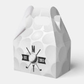 Monogram Golf Ball Texture & Club Initiaal Bedankdoosjes (Voorkant Zijde)
