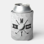 Monogram Golf Ball Texture & Club Initiaal Blikjeskoeler (Blikje Voorkant)