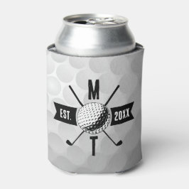 Monogram Golf Ball Texture & Club Initiaal Blikjeskoeler