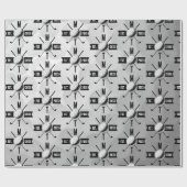 Monogram Golf Ball Texture & Club Initiaal Cadeaupapier (Vlak)