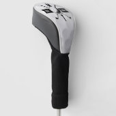 Monogram Golf Ball Texture & Club Initiaal Golfheadcover (Schuin)