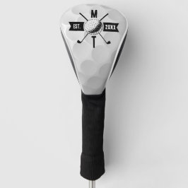 Monogram Golf Ball Texture & Club Initiaal Golfheadcover