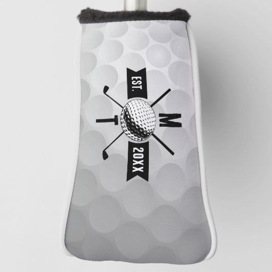 Monogram Golf Ball Texture & Club Initiaal Golfheadcover (Draai 90)