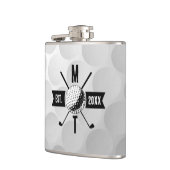 Monogram Golf Ball Texture & Club Initiaal Heupfles (Links)