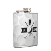 Monogram Golf Ball Texture & Club Initiaal Heupfles (Rechts)