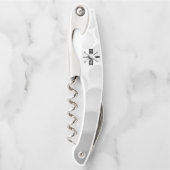 Monogram Golf Ball Texture & Club Initiaal Kurkentrekker (Voorkant)