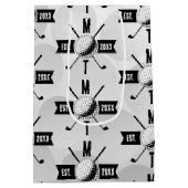 Monogram Golf Ball Texture & Club Initiaal Medium Cadeauzakje (Achterkant)