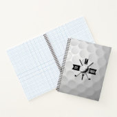 Monogram Golf Ball Texture & Club Initiaal Notitieboek (Binnen)