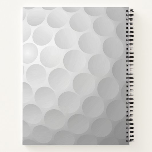 Monogram Golf Ball Texture & Club Initiaal Notitieboek (Achterkant)