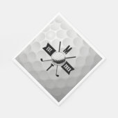 Monogram Golf Ball Texture & Club Initiaal Servet (Hoek)