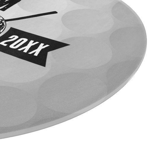 Monogram Golf Ball Texture & Club Initiaal Snijplank (Hoek)