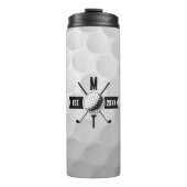 Monogram Golf Ball Texture & Club Initiaal Thermosbeker (Voorkant)