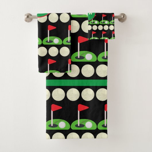 Monogram Golf Bathroom Towel Set Bad Handdoek (Insitu)