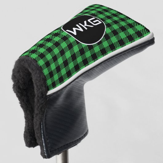 Monogram Golf Blade Putter Head Hoesje - Groen Golfheadcover (3/4 voorkant)