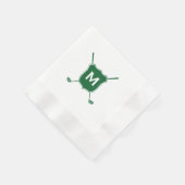 Monogram Golf Club Crest in Green Napkins Servet (Hoek)