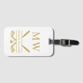 Monogram Golf Clubs Wit Goud Gepersonaliseerd Bagagelabel (Voorkant (horizontaal))