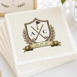Monogram Golf Crest Trouwdag Servet
