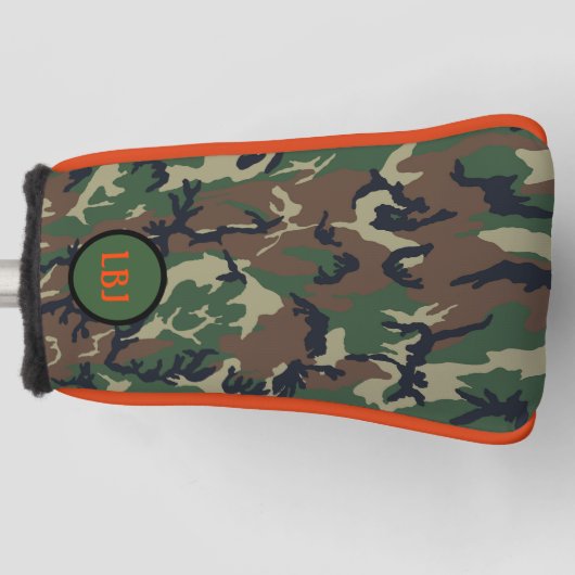 Monogram Golf Head Hoesje Camo Personaliseren Golfheadcover (Voorkant)