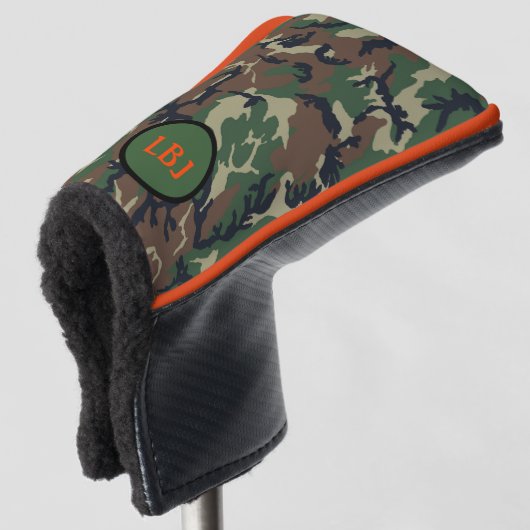 Monogram Golf Head Hoesje Camo Personaliseren Golfheadcover (3/4 voorkant)
