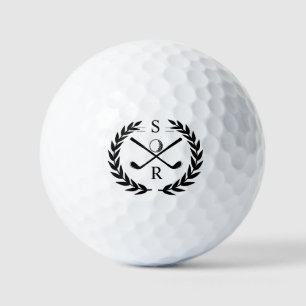 Monogram Golf Player Laurel Wreath Clubs Ball Golfballen