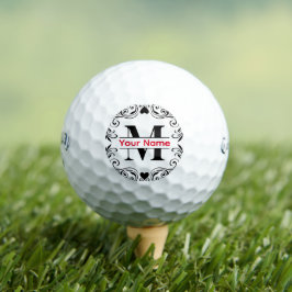 Monogram golfbal | Initiaal M - jouw namen toevoeg Golfballen
