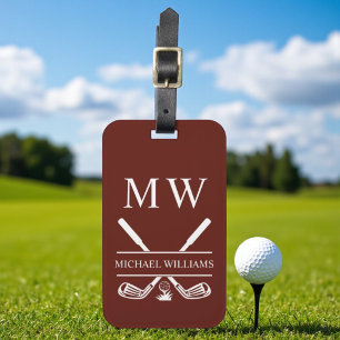 Monogram Golfclubs Bourgogne gepersonaliseerd Bagagelabel