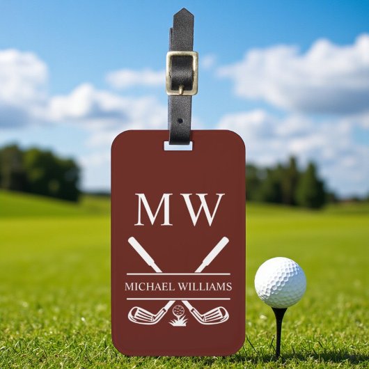 Monogram Golfclubs Bourgogne gepersonaliseerd Bagagelabel