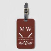 Monogram Golfclubs Bourgogne gepersonaliseerd Bagagelabel (Voorkant (verticaal))