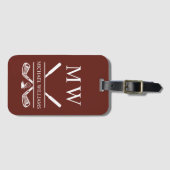 Monogram Golfclubs Bourgogne gepersonaliseerd Bagagelabel (Voorkant (horizontaal))