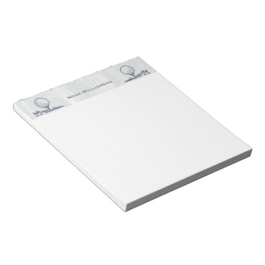 Monogram Golfer Golf Ball Retro Notitieblok (Schuin)