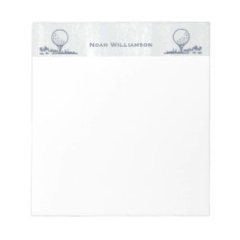 Monogram Golfer Golf Ball Retro Notitieblok