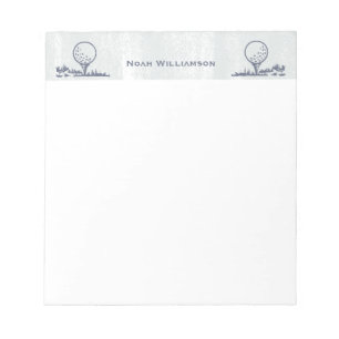 Monogram Golfer Golf Ball Retro Notitieblok