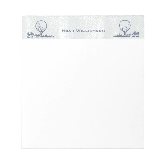 Monogram Golfer Golf Ball Retro Notitieblok (Voorkant)