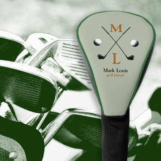 monogram golfer . golfspeler golfheadcover