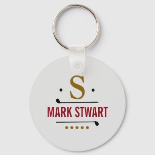 monogram golfer / golfspeler sleutelhanger