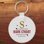 monogram golfer / golfspeler sleutelhanger (Voorkant)